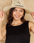 Fame Fight Through It Lace Detail Straw Braided Fashion Sun Hat - Online Only