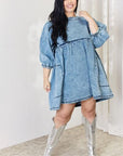 HEYSON Full Size Oversized Denim Babydoll Dress