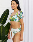 Marina West Swim Vacay Ready Puff Sleeve Bikini in Floral - Online Only