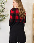 Heimish Full Size Plaid Open Front Cardigan