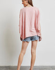 HEYSON Full Size Garment-Dyed Boat Neck Oversized Top