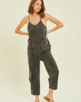 HEYSON Full Size Mineral-Washed Oversized Jumpsuit with Pockets