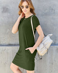 Basic Bae Full Size Round Neck Short Sleeve Dress with Pockets