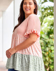 Plus Size Leopard Tiered Blouse - Online Only