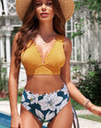 Floral Scalloped Trim Bikini Set - Online Only