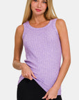 Zenana Ribbed Round Neck Tank