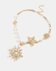Synthetic Pearl Star Shape Alloy Necklace - Online Only