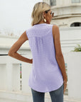 Swiss Dot Notched Neck Tank - Online Only
