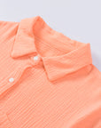 Textured Drop Shoulder Longline Shirt - Online Only