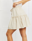 Zenana Carefree Linen Ruffle Skirt- Online Only
