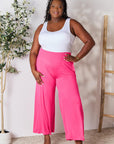 Double Take Full Size Smocked Wide Waistband Wide Leg Pants