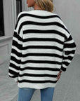 Striped Dropped Shoulder Sweater