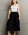 Ninexis Accordion Pleated Flowy Midi Skirt - Online Only