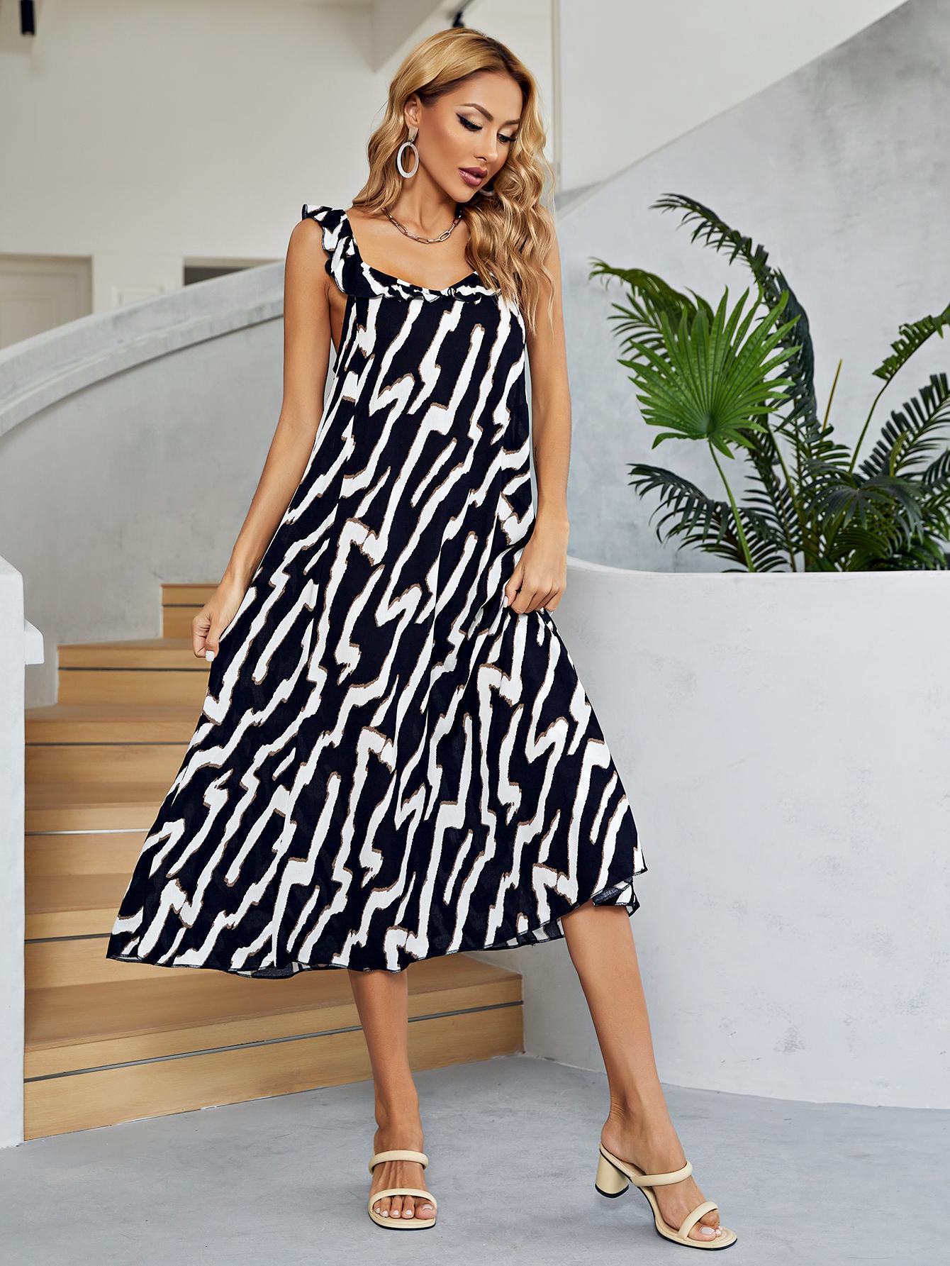 Two-Tone Low Back Midi Dress - Online Only