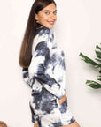 Double Take Tie-Dye Round Neck Top and Shorts Lounge Set