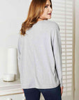 Double Take Seam Detail Round Neck Long Sleeve Top