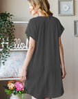 Heimish Full Size Ribbed Round Neck Short Sleeve Tee Dress