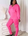 Basic Bae Full Size V-Neck Soft Rayon Long Sleeve Top and Pants Lounge Set