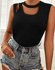 Cutout Sleeveless Top - Online Only