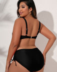Plus Size Twist Front Tied Bikini Set - Online Only