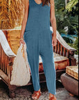 Double Take Full Size Sleeveless Straight Jumpsuit