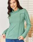 POL Exposed Seam Long Sleeve Knit Top