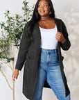 Basic Bae Full Size Ribbed Open Front Long Sleeve Cardigan