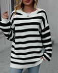 Striped Dropped Shoulder Sweater