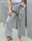 Heimish Find Your Path Paperbag Waist Striped Culotte Pants - Online Only