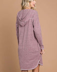 Culture Code Full Size Hooded Long Sleeve Sweater Dress