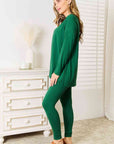 Zenana Lazy Days Full Size Long Sleeve Top and Leggings Set