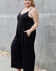 HEYSON All Day Wide Leg Button Down Jumpsuit in Black - Online Only