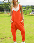 Double Take Full Size Sleeveless V-Neck Pocketed Jumpsuit