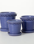 Provincial Design Indigo Pots Set of 3 - Online Only