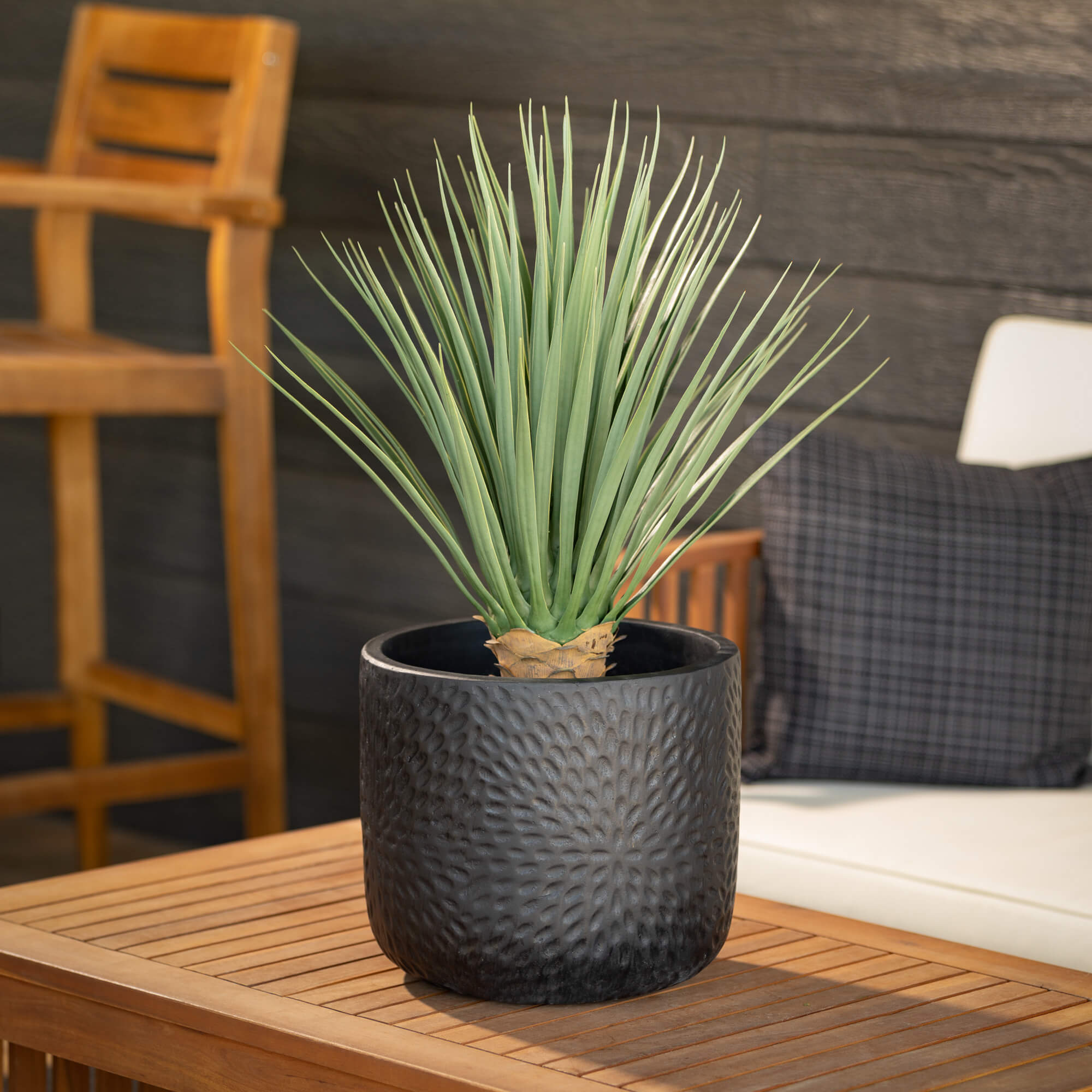 Contempo Textured Black Pots Set of 2 - Online Only