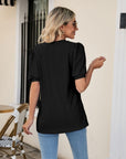 Eyelet Puff Sleeve V-Neck Top - Online Only