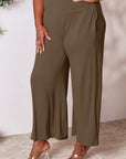 Double Take Full Size Smocked Wide Waistband Wide Leg Pants