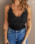 Lace Double Spaghetti Strap Cami Top - Online Only