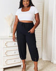 Double Take Decorative Button Cropped Pants