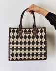 David Jones Argyle Pattern PU Leather Handbag