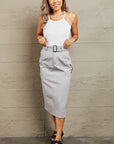 HYFVE Professional Poise Buckled Midi Skirt