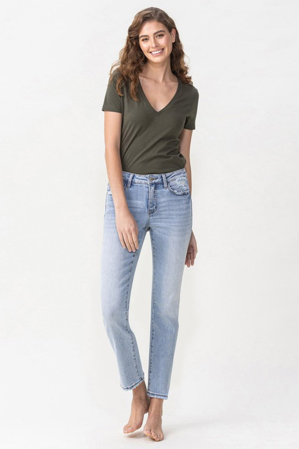 Lovervet Andrea Midrise Crop Straight Jeans - Online Only