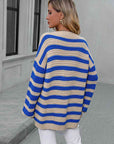 Striped Dropped Shoulder Sweater