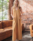 Ces Femme V-Neck Sleeveless Wide Leg Jumpsuit