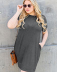 Basic Bae Full Size Round Neck Short Sleeve Dress with Pockets