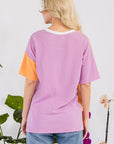 Celeste Full Size Color Block Short Sleeve T-Shirt