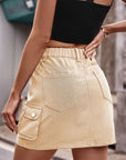 Denim Mini Skirt with Pockets - Online Only