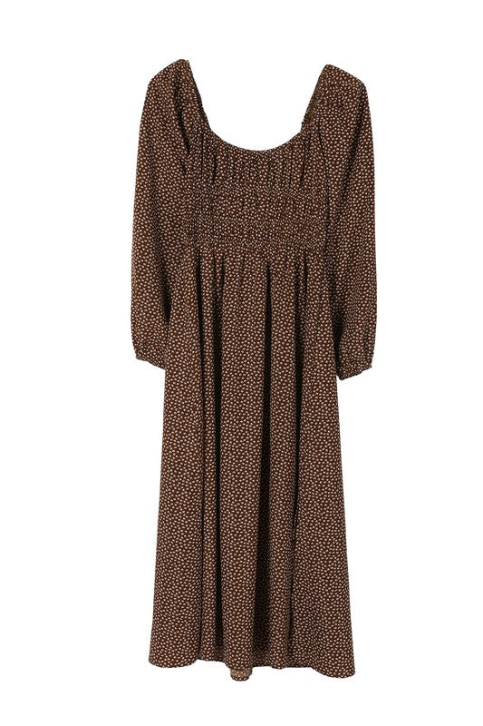 Square Neck Vintage Puff Dress - Online Only