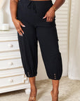 Double Take Decorative Button Cropped Pants