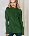 Basic Bae Full Size Ribbed Mock Neck Long Sleeve T-Shirt